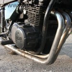 Yamaha XS 750 1T5 gruen MOTAD Edelstahl Auspuff 3in1 Cafe Racer Bobber Chopper wie XS TX 650 750 850 12