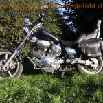 normal Yamaha XV 750 Virago 4FY Chopper HM deluxe Gabel Y11 Sissy Bar Satteltaschen FALCON Auspuffanlage vorverlegte Seeger Fussrasten Anlage Lenkererhoehung LEH 039 wie 5G5 XV 1100 1TE 1
