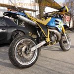 normal Sachs ZZ125 Super Moto SuMo gelb blau 2 Takt Motor 4FU Typ 4BN Gianelli Tuning Auspuff wie ZX125 Enduro XTC125 35