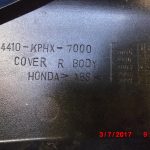 Seitenverkleidung Rechts Honda Innova Wave Supra ANF 125i Typ JC37 3