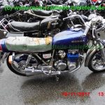 normal Honda CB650 RC03 blau 4 4 Auspuff Custom Umbau Rahmen vernickelt verchromte polierte Teile Ersatzteile parts spares spare parts ricambi repuestos wie CB650C RC05 RC08 6