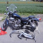 normal Yamaha XV 535 VIRAGO 2YL Chopper blau Hecktraeger Sissybar CRASH 1