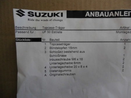 Suzuki UF50 Topcaseträger 2