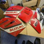 Ersatzteile Suzuki GSXR750 L-M GR7AB 90-91 Seiten-Verkleidung side-cover VR Suzuki GSXR750 L M GR7AB 90 91 Seiten Verkleidung side cover VR 94431 17d0 2