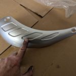 Yamaha TDR125 Auspuff Blende Kruemmer Schutz exhaust cover 4FU 14718 00 00 achs ZZ125 ZX125 5