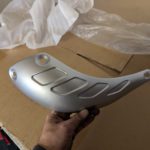 Yamaha TDR125 Auspuff Blende Kruemmer Schutz exhaust cover 4FU 14718 00 00 achs ZZ125 ZX125 7