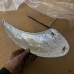 Yamaha TDR125 Auspuff Blende Kruemmer Schutz exhaust cover 4FU 14718 00 00 achs ZZ125 ZX125 8