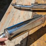 GSXR1100W GU75C 2x Auspuff Schalldaempfer Endtopf exhaust muffler pipe 5