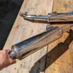 GSXR1100W GU75C 2x Auspuff Schalldaempfer Endtopf exhaust muffler pipe 8